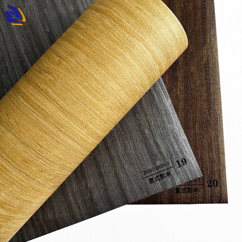 Metallic Wood Grain PVC Decorative Film For Interior Decor Wall Panels Embossed PVC Sheet Wooden Color For Door Furniture