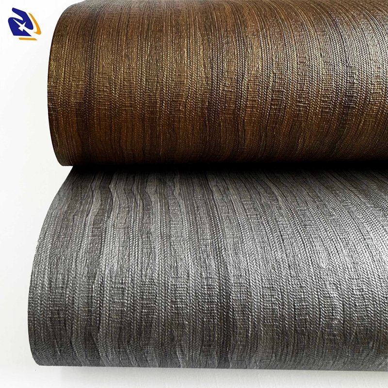 Metallic Wood Grain PVC Decorative Film For Interior Decor Wall Panels Embossed PVC Sheet Wooden Color For Door Furniture