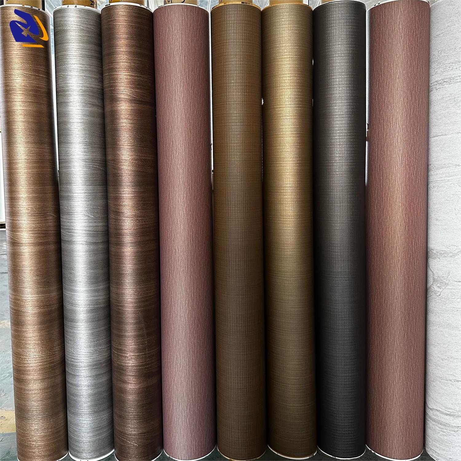 Metallic Wood Grain PVC Decorative Film For Interior Decor Wall Panels Embossed PVC Sheet Wooden Color For Door Furniture