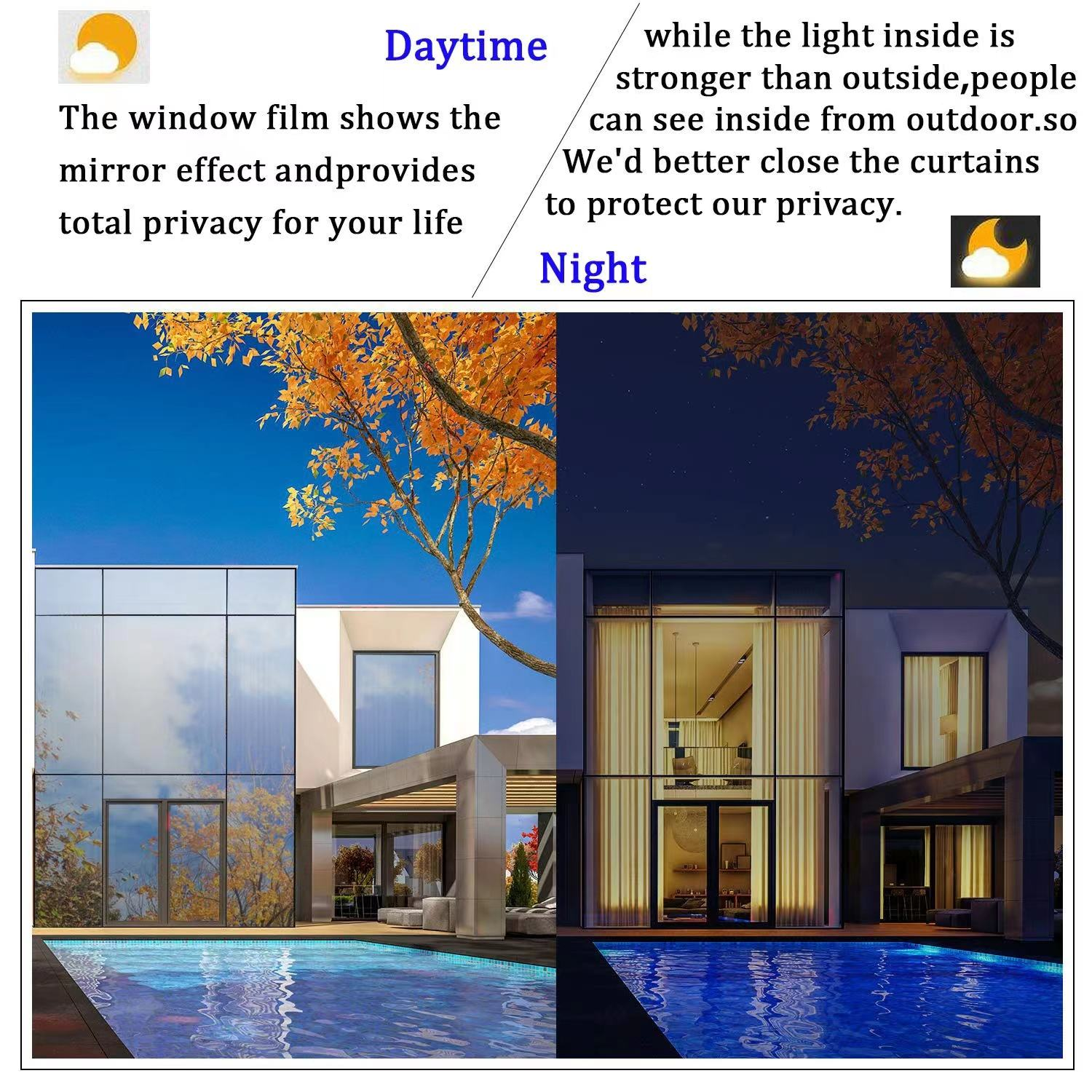 High Heat Rejection Silver Colorful PET Window Tint Film For Building Color Architectural Tint 1.52*30m Window Tint