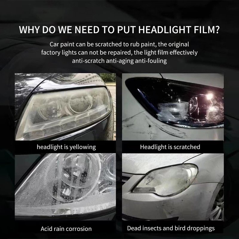 Headlight Film Lamp Vinyl Wrap Black Tph Ppf Paint Protect Film Car Film Wrap Car Decoration
