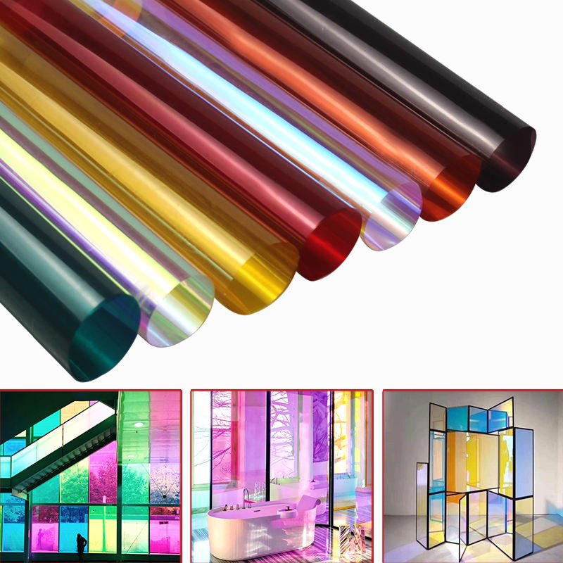 High quality PET color double perspective HD glass decorative film side Grey color home building window tint film