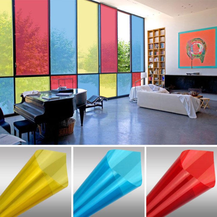 High quality PET color double perspective HD glass decorative film side Grey color home building window tint film