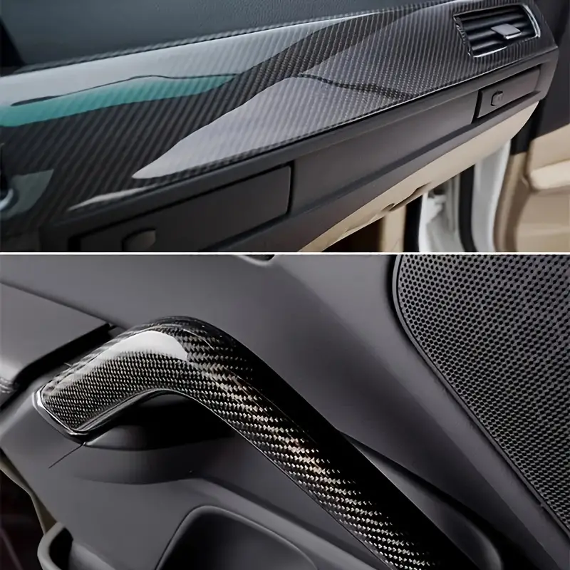 High Gloss 5D Black Carbon Fiber Vinyl Car Packaging - Easy to Apply & Remove, Weather Resistant PVC Decal, 59.84" x 70.86".