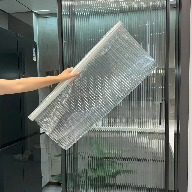 Self adhesive 1.52*30M Fluted Window Film decorative Reeded window film