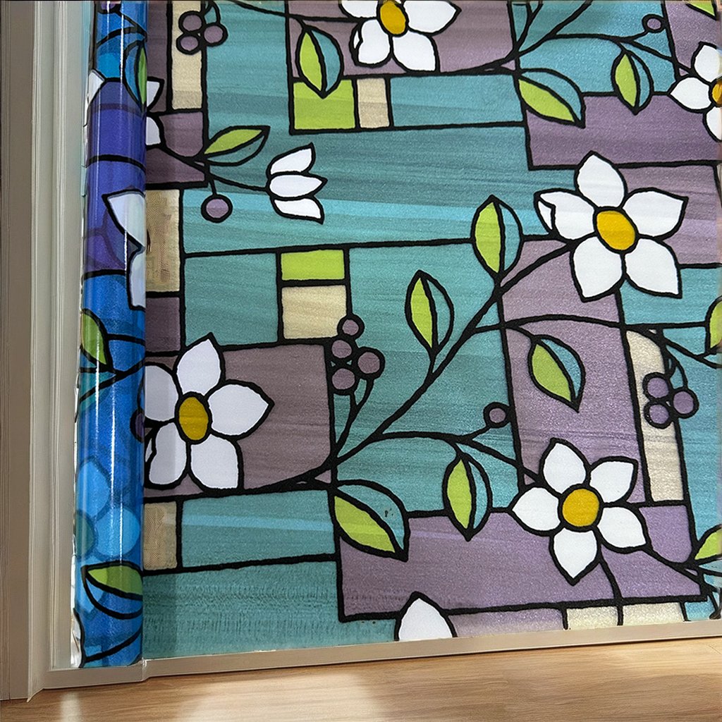 Modern 3D Printed Patterned Glass PET PVC Film Heat Insulation Window Privacy Roll for Home Decorative Films