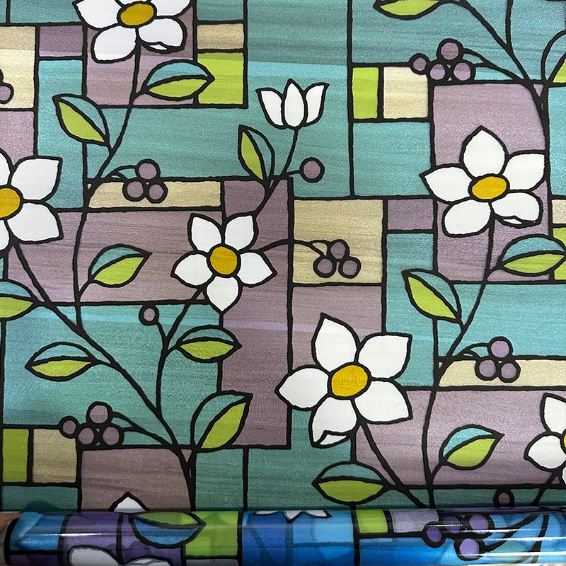 Modern 3D Printed Patterned Glass PET PVC Film Heat Insulation Window Privacy Roll for Home Decorative Films