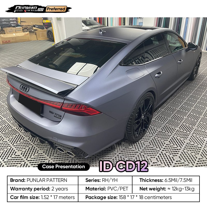 Satin Metal Blue Car Wrap Vinyl PET Material PVC High Gloss Film 1.52CM Width Car Stickers Waterproof Color Film