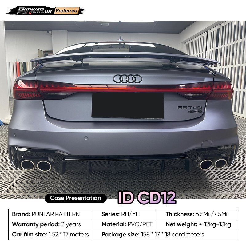 Satin Metal Blue Car Wrap Vinyl PET Material PVC High Gloss Film 1.52CM Width Car Stickers Waterproof Color Film