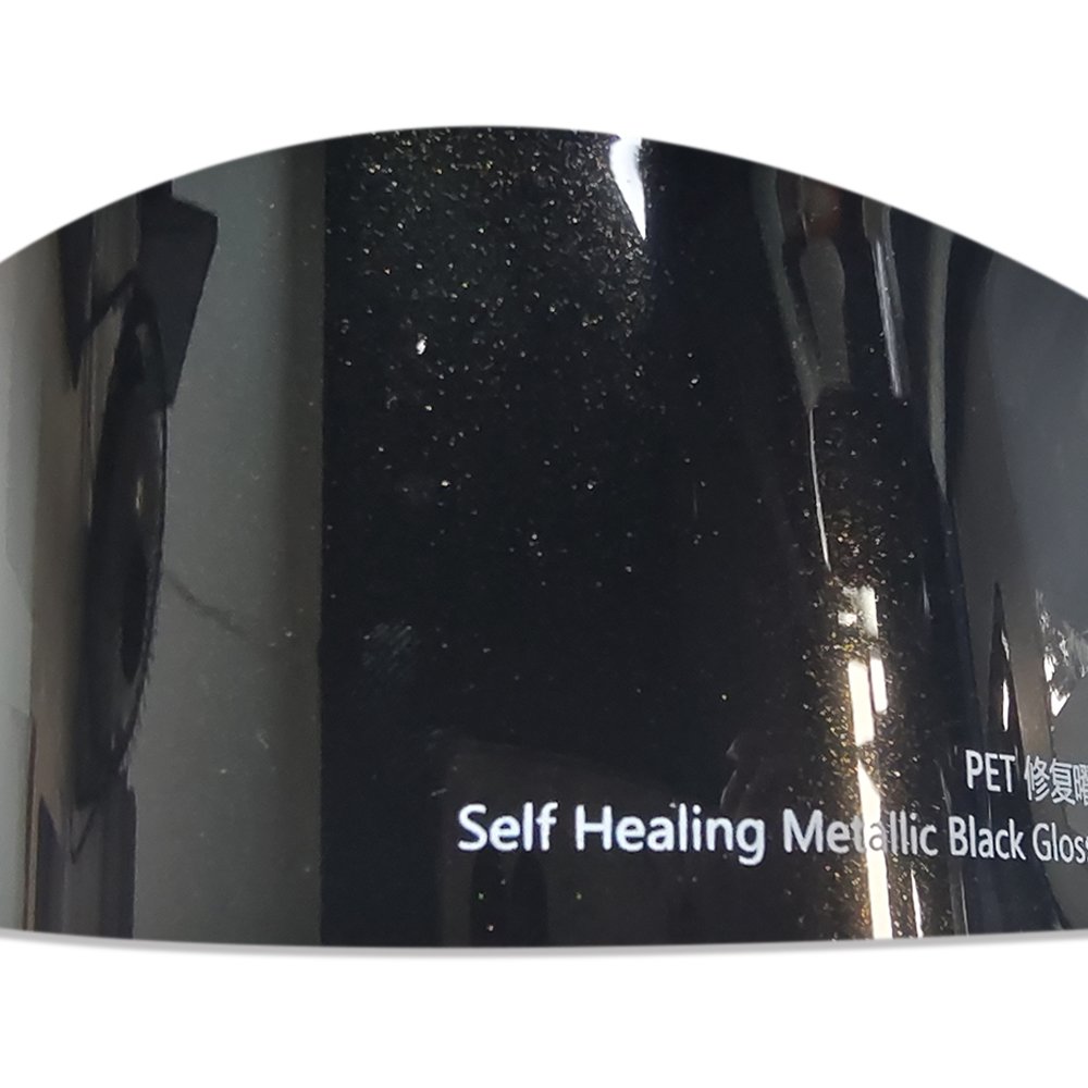 1.52*17m PET Self Healing Metallic Black Gloss Car Films High Quality Car Wrap Premium Vinyl Wrap Car Wrapping Film
