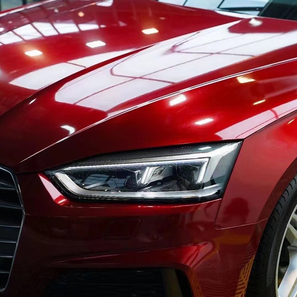 WRAPMASTER 1.52*18m Self-adhesive PET Liner Super Glossy Metallic Painting Cherry Red Vinyl Wrap Car Wrapping Film