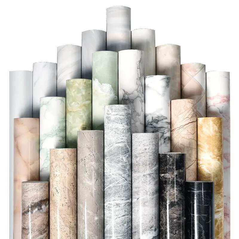 Marble Real Style PVC Furniture Membrane Film With High Glossy or matt Surface