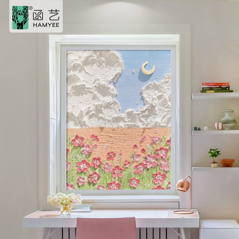 Flower window film vinyl glass film privacy protection glass 3d stickers stained window glass films home decoration