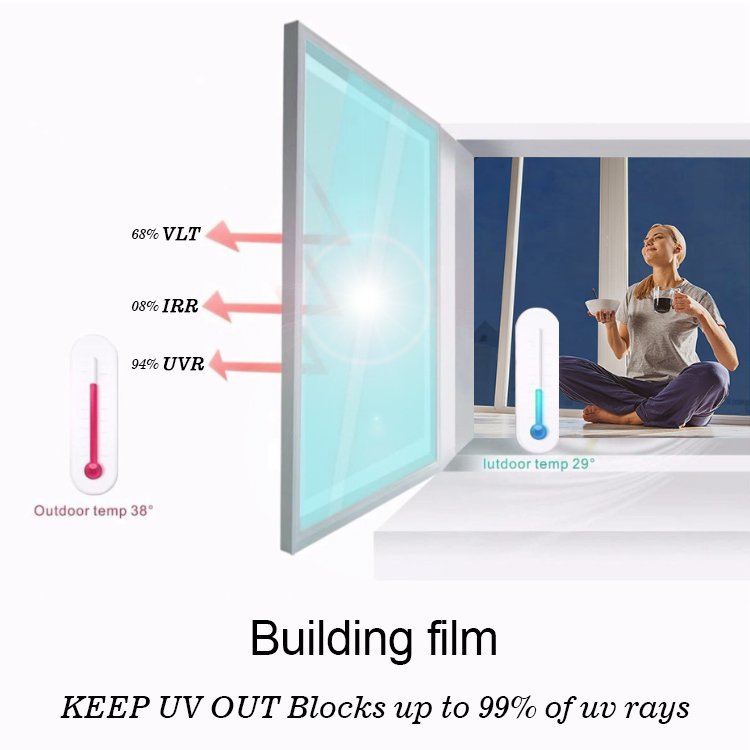 pet Color one-way vision architecture building window film with Self Adhesive glass protection uvioresistant Privacy