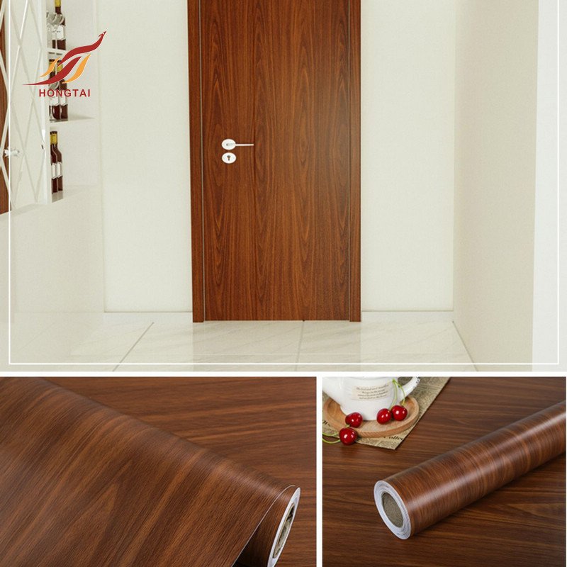 Modern Removable PVC Wooden Effect Veneer Decorative Film Self Adhesive Wood Grain Furniture Sticker