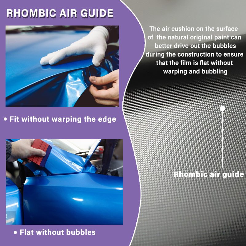 Factory Good Price PET Material Car Stickers Magic Diamond Purple Blue Glossy Wrap Film