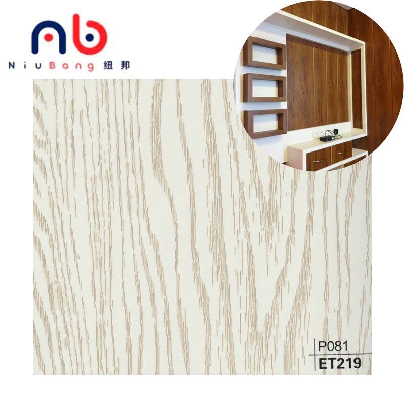 hot press laminate decorative PVC stretch film For Furniture MDF particle board lamination