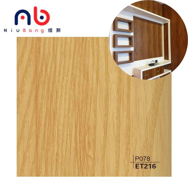 hot press laminate decorative PVC stretch film For Furniture MDF particle board lamination