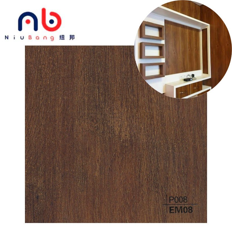 hot press laminate decorative PVC stretch film For Furniture MDF particle board lamination