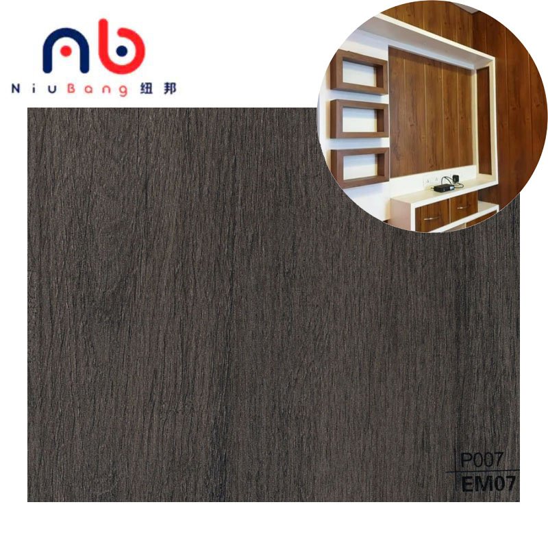 hot press laminate decorative PVC stretch film For Furniture MDF particle board lamination