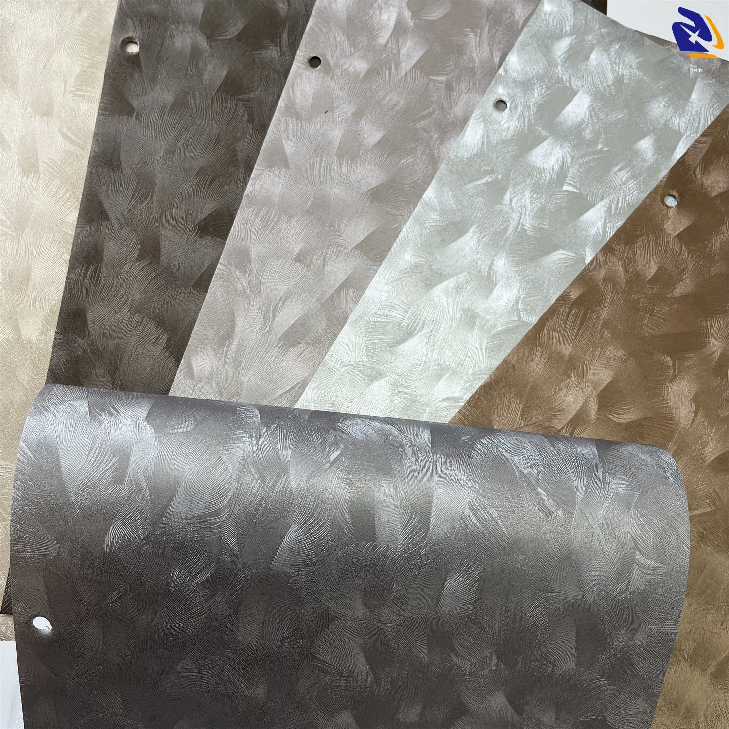 Brushed Metallic PVC Film for Wall Panel Decoration Hairline Metalized PVC Decorative Film for Furniture Lamination