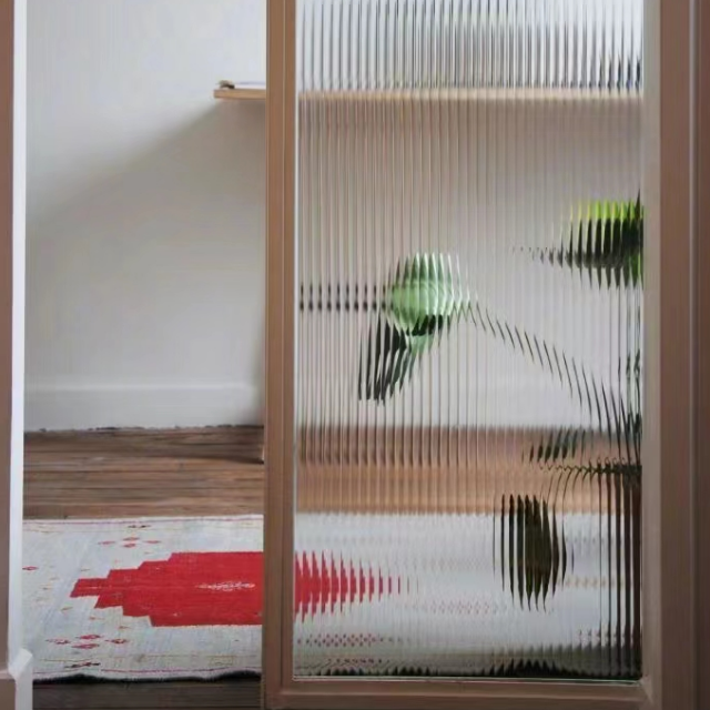 Anti-UV 3D reeded fluted window film Self adhesive house windows door living room glass film PET decorative films