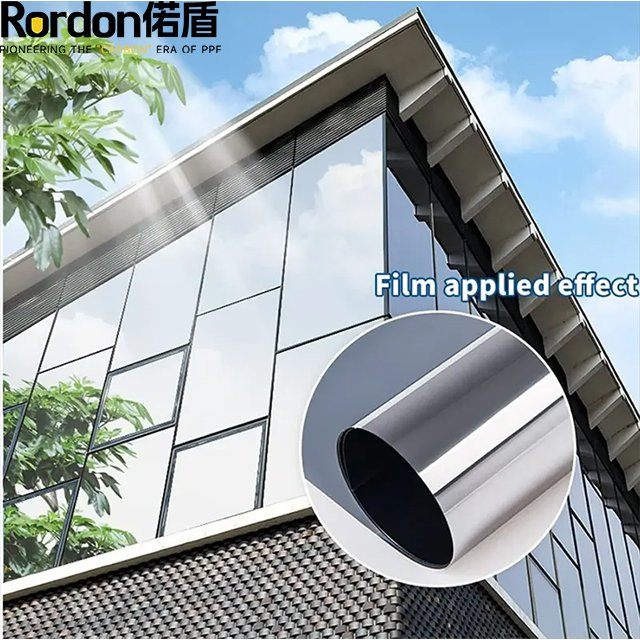Customized factory Silver Light35 Silver Window Film,One Way Vision Home Office building film,Reflective Solar Tint Film