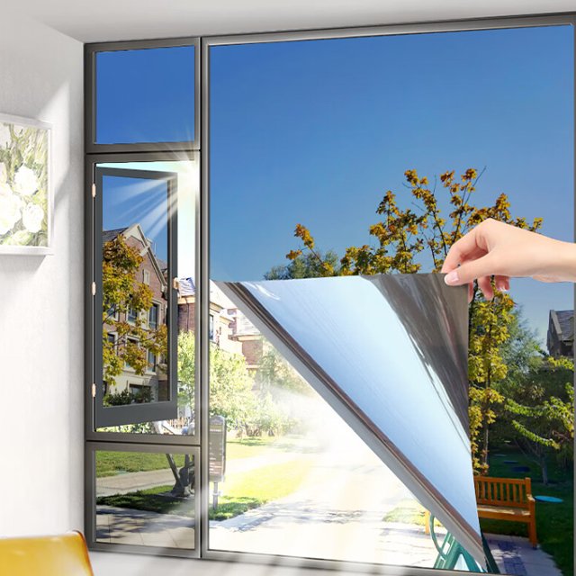 Customized factory Silver Light35 Silver Window Film,One Way Vision Home Office building film,Reflective Solar Tint Film