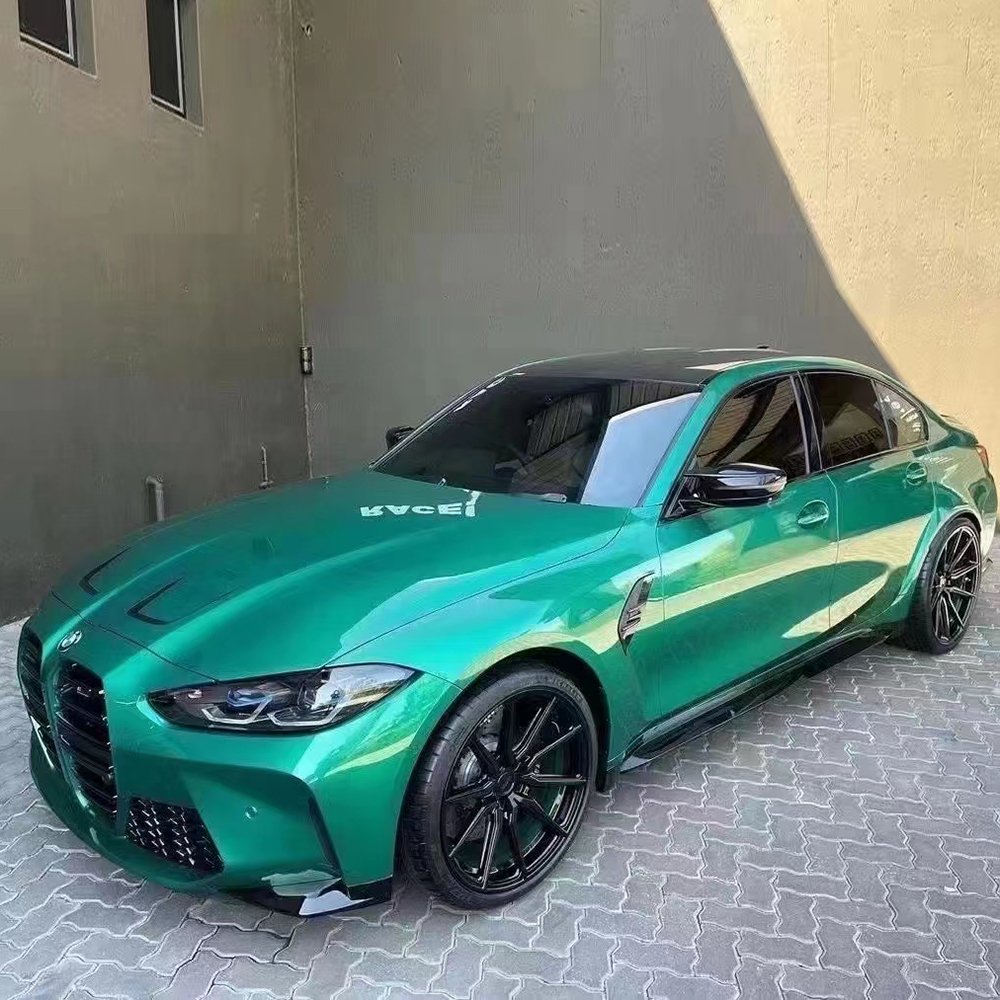 WRAPMASTER PET Liner Super Glossy metallic Isle of Man Green Vehicle Wraps Car wrapping film