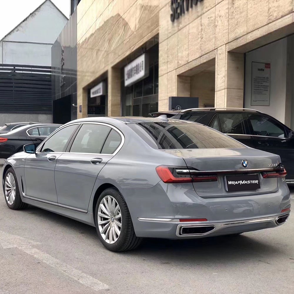 WRAPMASTER 1.52*17m Automotive Film PET Super Gloss Crystal Light Cement Grey Car Body Stickers Vinyl Wrap