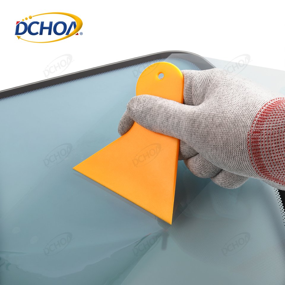 DCHOA Car Wrap Tint Tool Yellow Plastic Vinyl Squeegee Triangle Window Film Squeegee