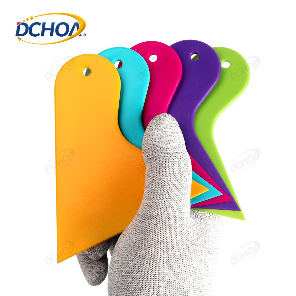DCHOA Car Wrap Tint Tool Yellow Plastic Vinyl Squeegee Triangle Window Film Squeegee