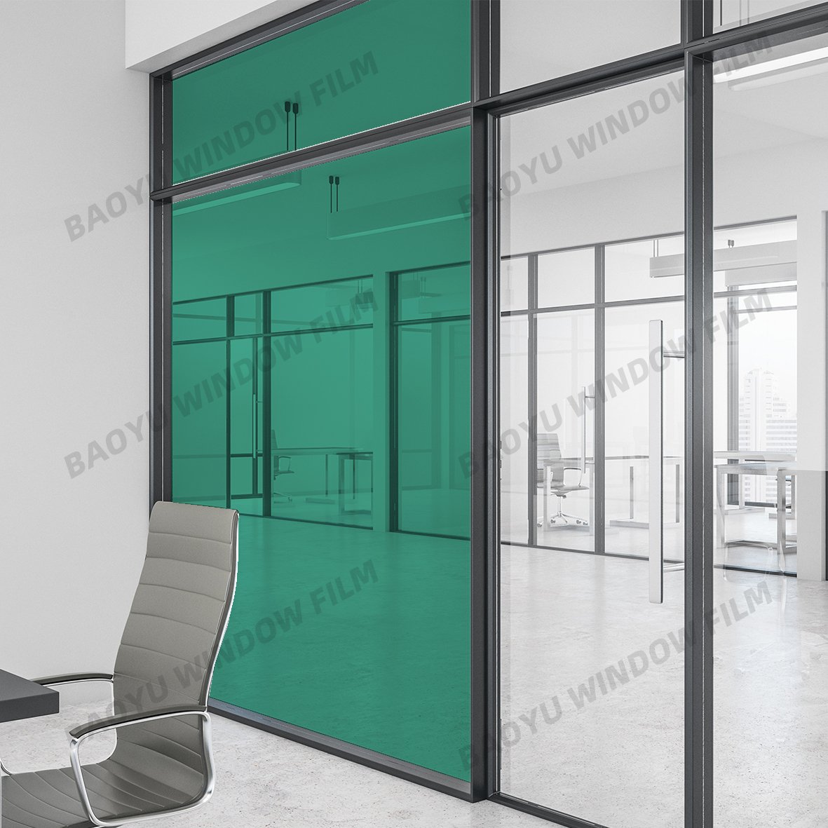 colorful home office decoration transparent glass film Light green Beautiful Decorative film