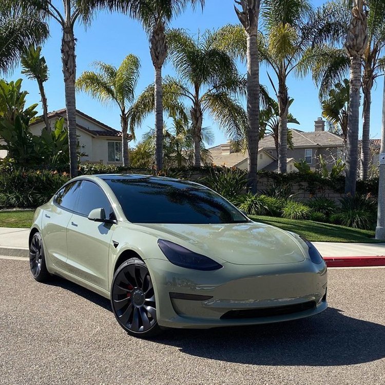 Easy Install Khaki Green High Glossy Vinyl Wrap Car Film