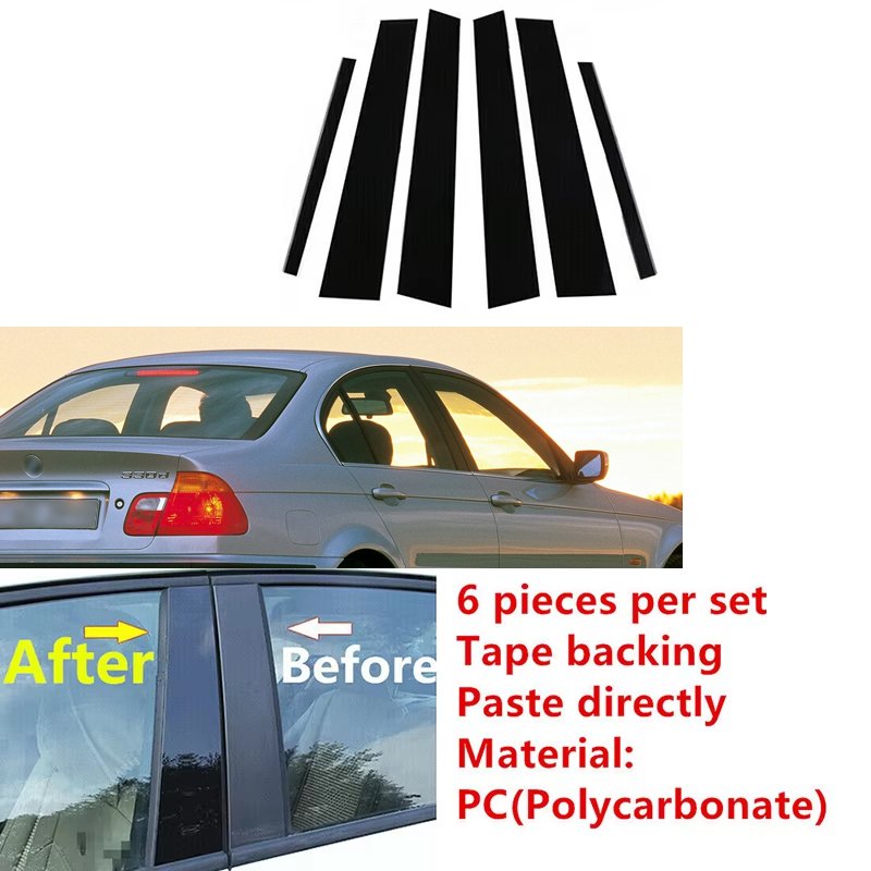 Suitable for BMW E46 4-door sedan1998-2005 TPU transparent exterior window protective film column exterior sticker decoration