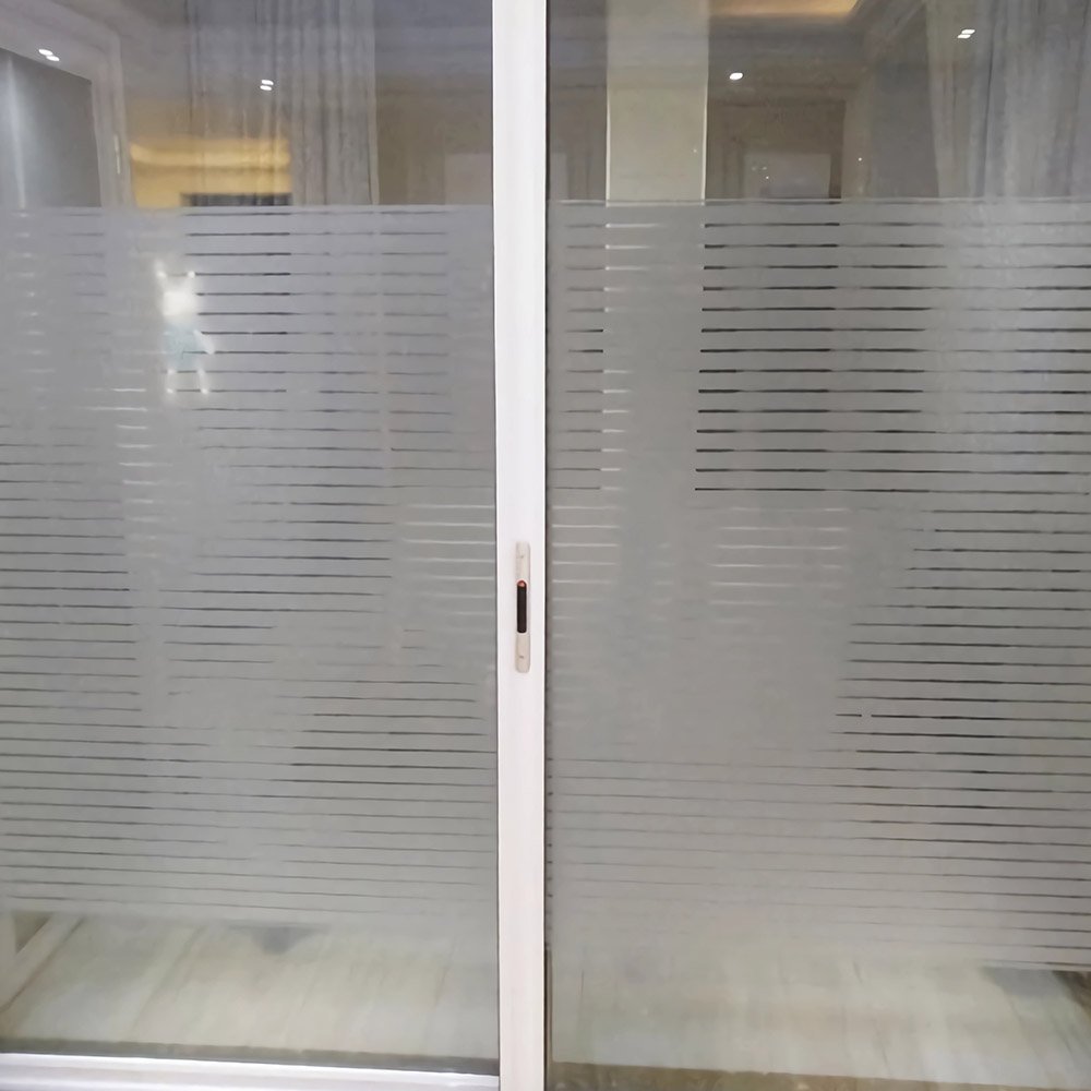 1.52*30m Building Privacy Window Film White Small Strip GlassOpaque Translucent Stripe Decorative PET Window Film Office Shower