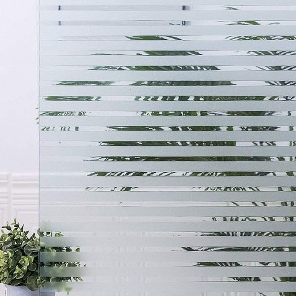 1.52*30m Building Privacy Window Film White Small Strip GlassOpaque Translucent Stripe Decorative PET Window Film Office Shower