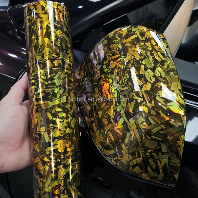 New product 1.52*18M self adhesive vehicle wrap decorative films forged carbon fiber wrapping vinyl
