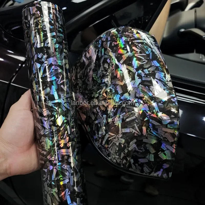 New product 1.52*18M self adhesive vehicle wrap decorative films forged carbon fiber wrapping vinyl