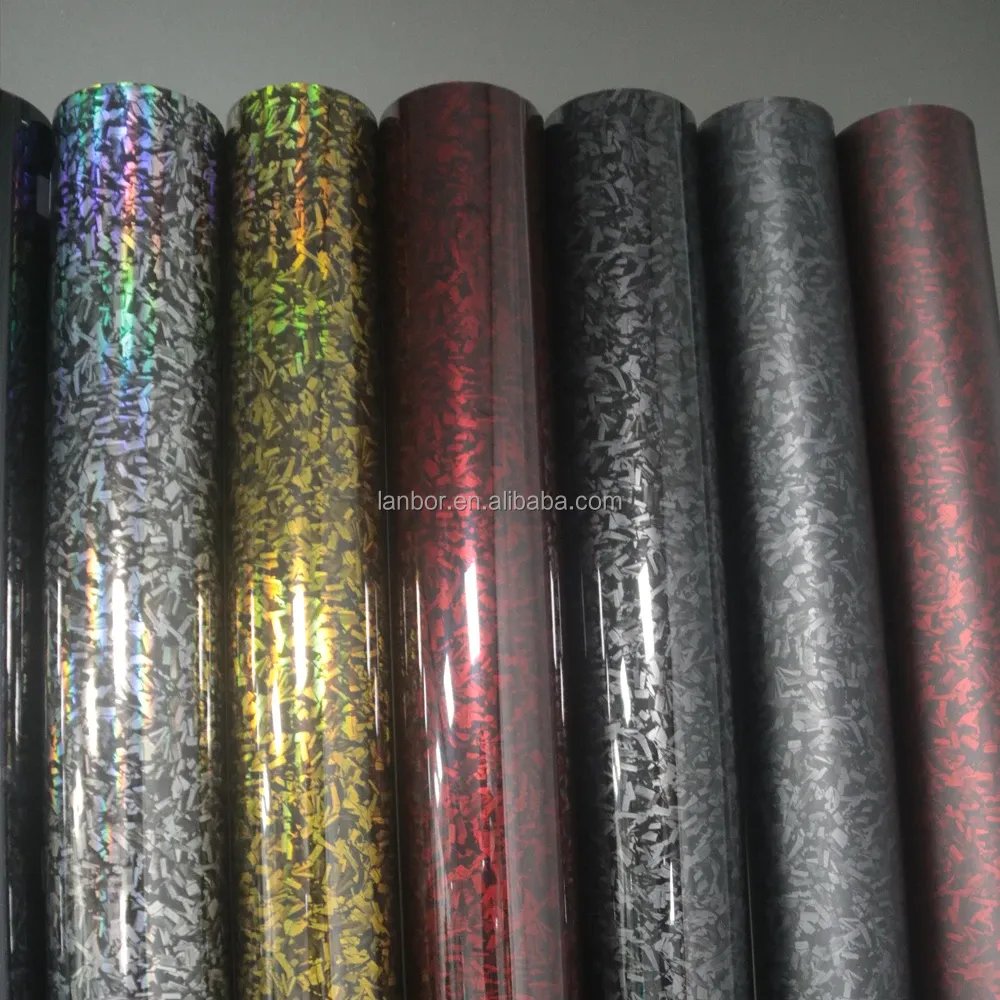 New product 1.52*18M self adhesive vehicle wrap decorative films forged carbon fiber wrapping vinyl