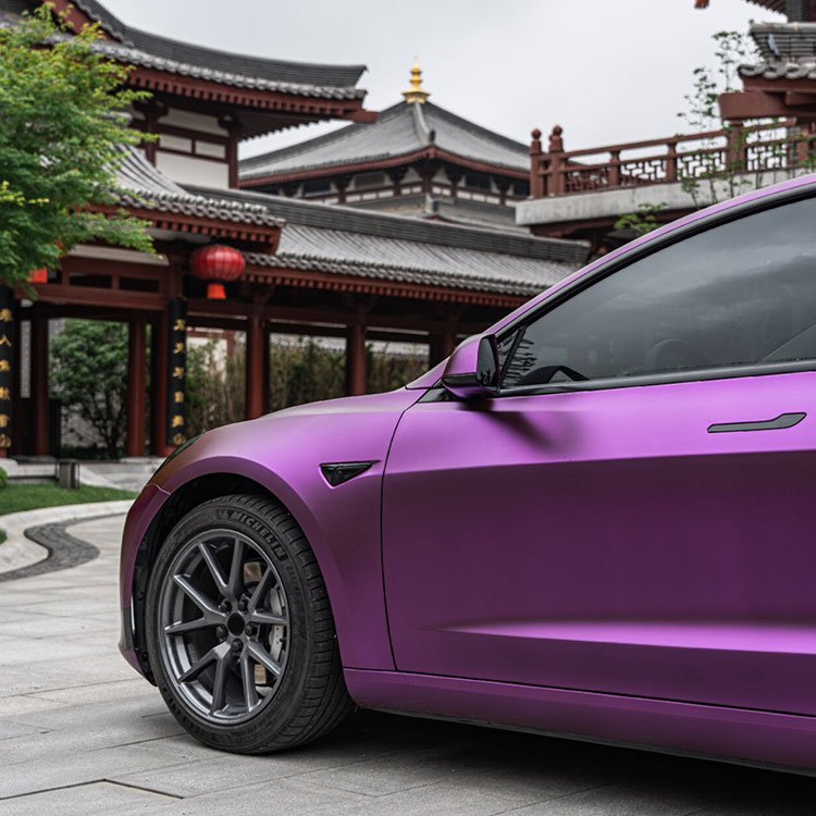 Matte Chrome Purple car color film car wrapping vinyl high quality Matt electroplated vinyl car wrap purple