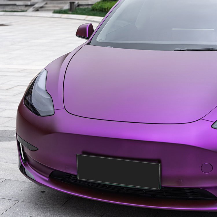 Matte Chrome Purple car color film car wrapping vinyl high quality Matt electroplated vinyl car wrap purple