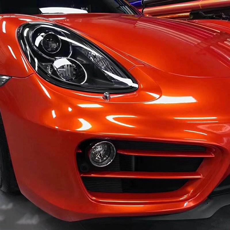WRAPMASTER 1.52*18m Super Glossy Metallic Sapphire Orange Vehicle Vinyl Wrap Car Paint Protection Film Dropshipping Products