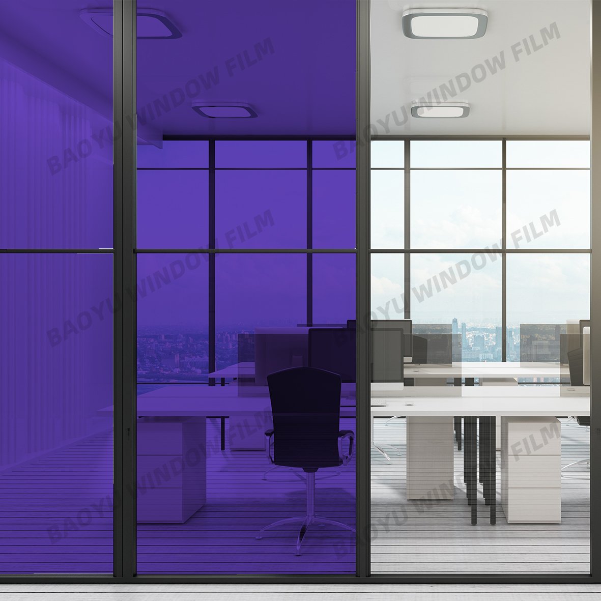 transparent color film Beautiful Decorative film colorful Block UV bluish violet