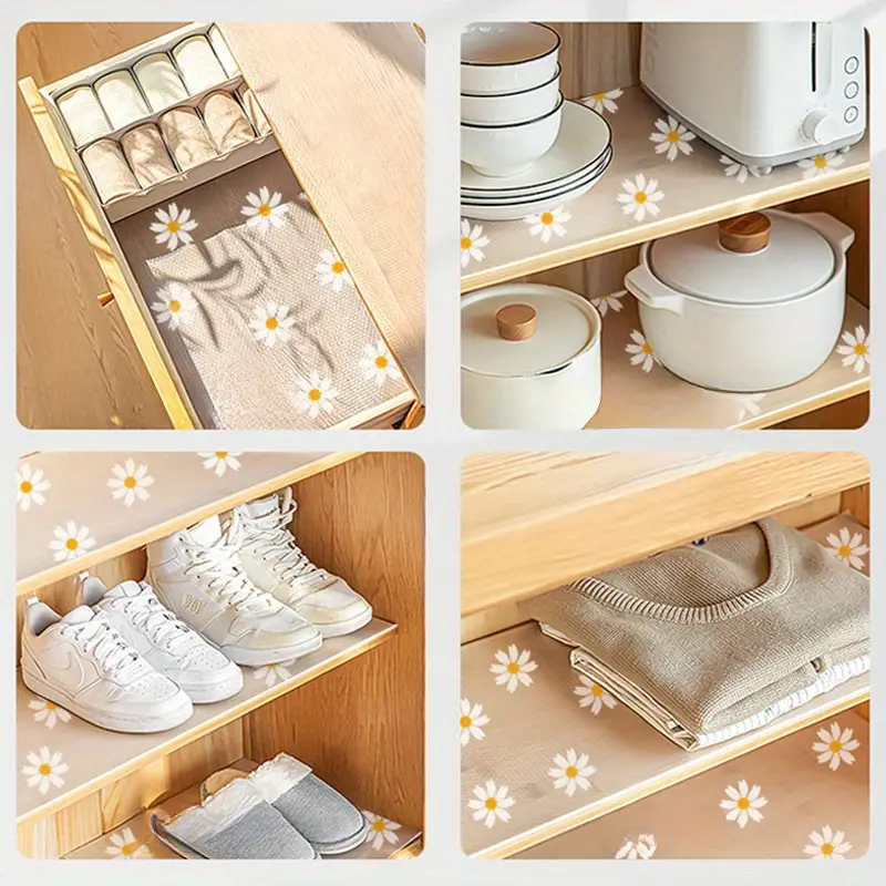 Decorative Film Kitchen Cabinet Liner Shelf Drawer Liner Cabinet Mat Line Paper Fridge Table Pad Shelf Paper For Kitchen Cabinet