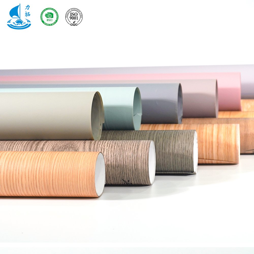 LITUO Hotel bedroom wall floor cabinet wood sheet protective films PVC PET PETG decorative furniture film