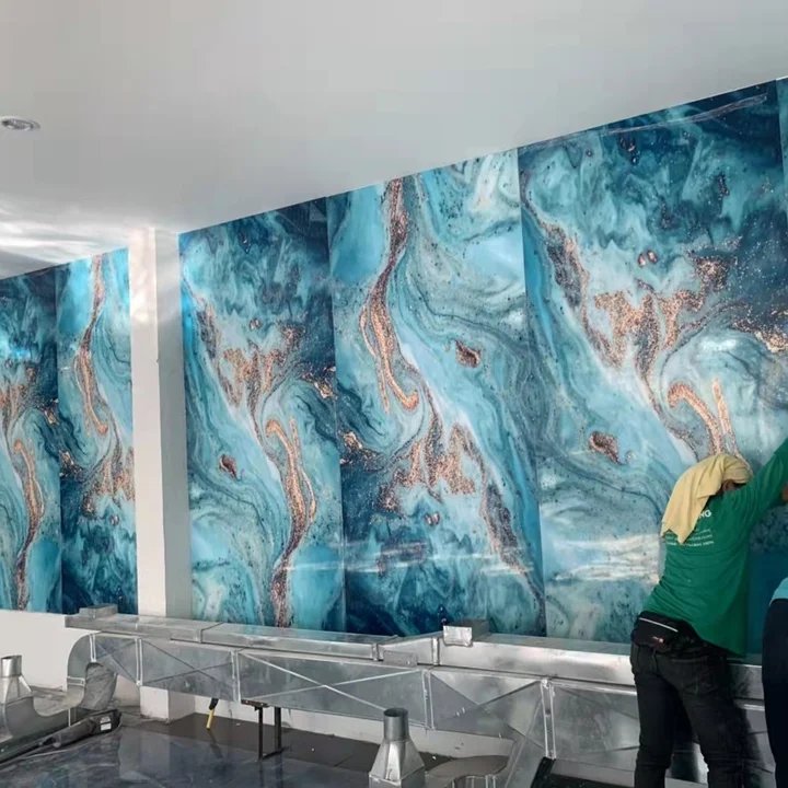 marble sheet pvc films 3d design glided decorative pvc sheet films