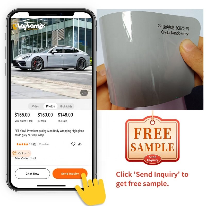 Factory Wholesale Air Release car body decorations vinyl film pet nardo grey light wrap