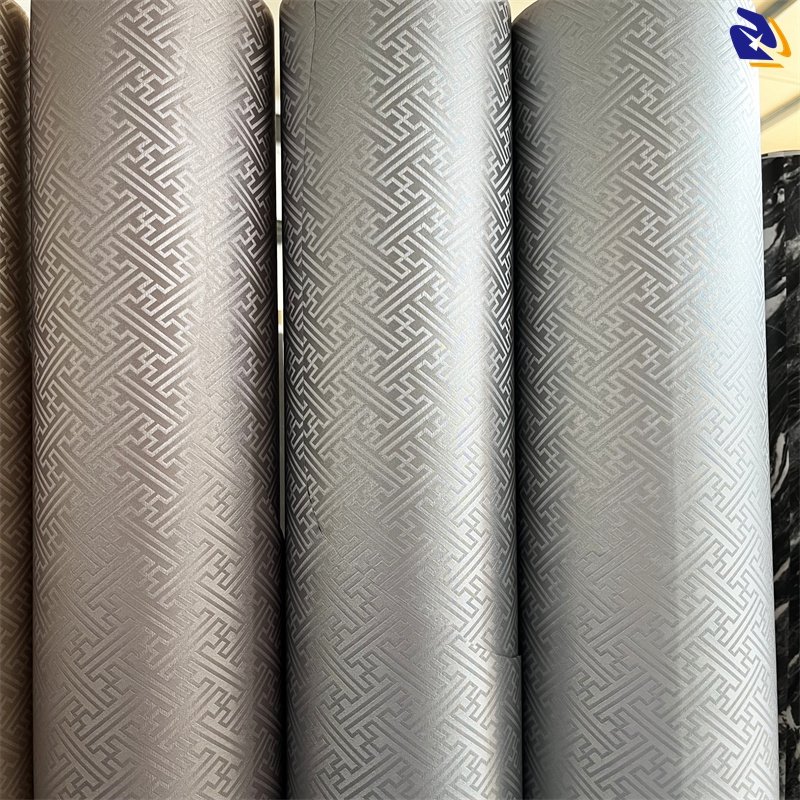 New Arriving Not Self-Adhesive Plain Metallic PVC Film Decorative Films For Furniture PVC Foil PUR Laminating Film manufacturer