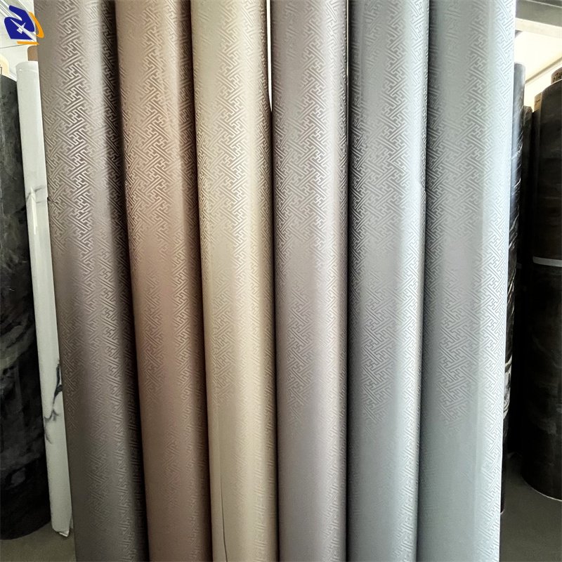 New Arriving Not Self-Adhesive Plain Metallic PVC Film Decorative Films For Furniture PVC Foil PUR Laminating Film manufacturer